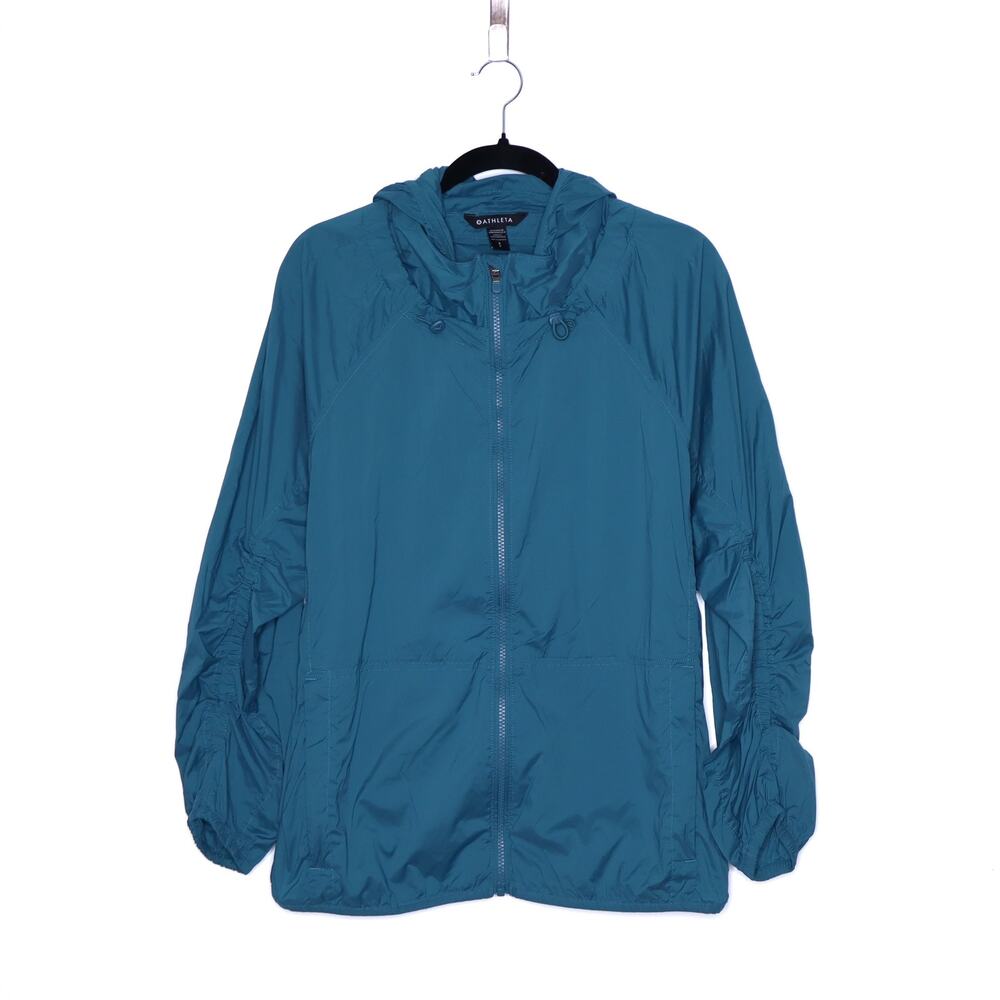 ATHLETA Superset Jacket Windbreaker Borealis Green Lightweight Hooded Women's S